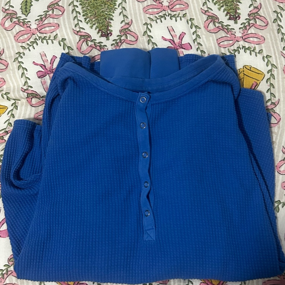 Aerie Blue Off-the-Shoulder Sweater